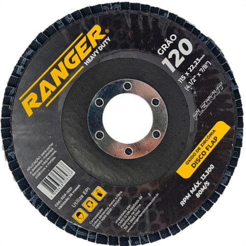 Ranger Disco Flap Zirc.4.1/2 X.120 - Kit C/10 Un Ranger Disco Flap Zirc.4.1/2 X.120 - Kit C/10 Un