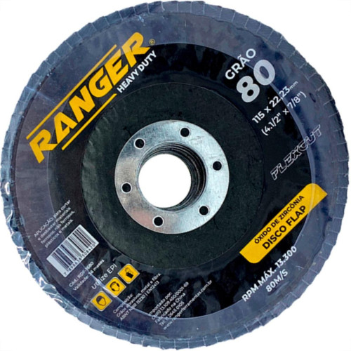 Ranger Disco Flap Zirc.4.1/2 X 80 - Kit C/10 Un