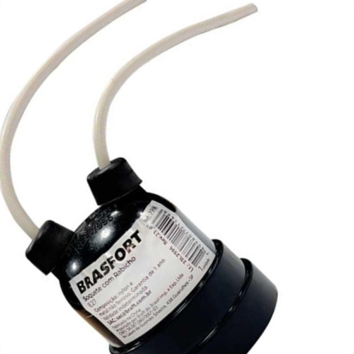 Brasfort Soquete C/Rabicho E27 Pto - Kit C/20 Un