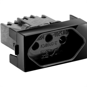 Radial Modulo Rad.Per.Negra 1Tomada 2P+T 10A
