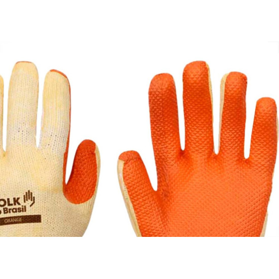 Volk Luva Malha Emborr.Orange .Eg