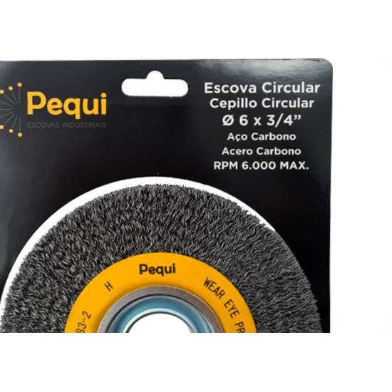 Pequi Escova Circ Carb 6X 3/4-44161