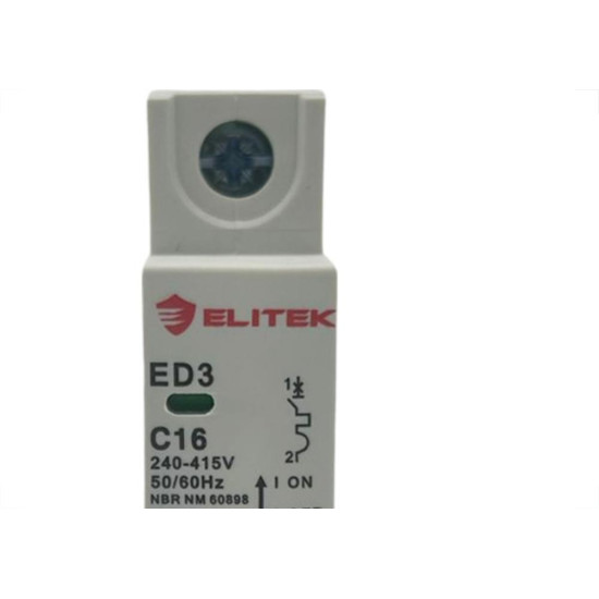 Elitek Disjuntor Ed31.1P 16A Curva C 3Ka Elitek Disjuntor Ed31.1P 16A Curva C 3Ka