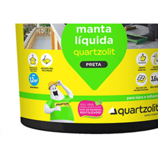 Quartzolit Impermeabilizantes Manta Liquida Quartizolit Preta 3,6Kg