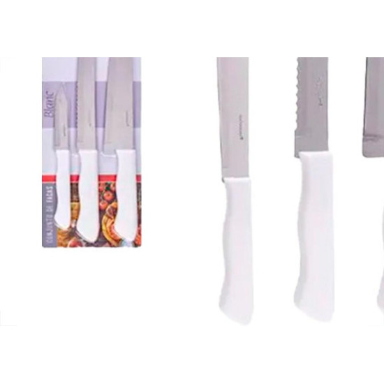 Western Kit Facas Blanc 3Pcs Hauskraft