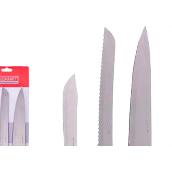 Western Kit Facas Blanc 3Pcs Hauskraft