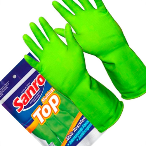Sanro Luva Forrada Top Verde P - Kit C/10 Pr Sanro Luva Forrada Top Verde P - Kit C/10 Pr