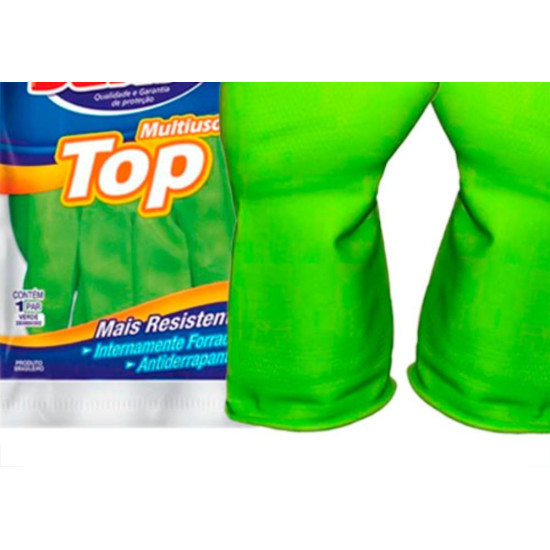 Sanro Luva Forrada Top Verde .G - Kit C/10 Pr Sanro Luva Forrada Top Verde .G - Kit C/10 Pr