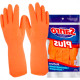 Sanro Luva Forrada Plus Laranja ,M - Kit C/10 Pr