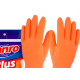 Sanro Luva Forrada Plus Laranja ,M - Kit C/10 Pr