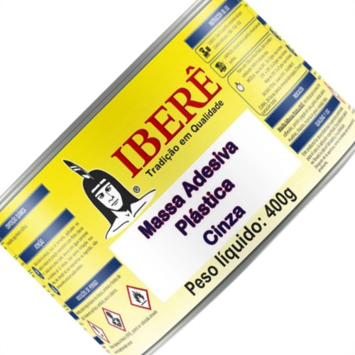 Ibere Massa Plastica Cinza 400 Grs - Kit C/12 Pc Ibere Massa Plastica Cinza 400 Grs - Kit C/12 Pc