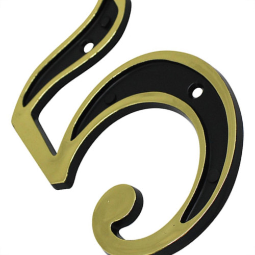 Emave Numero Colonial Preto/Dourado N.5 - Kit C/10 Pc Emave Numero Colonial Preto/Dourado N.5 - Kit C/10 Pc