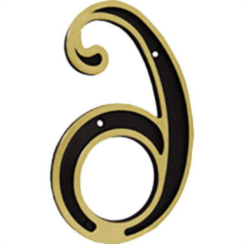 Emave Numero Colonial Preto/Dourado N.6 - Kit C/10 Pc Emave Numero Colonial Preto/Dourado N.6 - Kit C/10 Pc