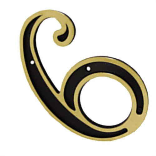 Emave Numero Colonial Preto/Dourado N.6 - Kit C/10 Pc Emave Numero Colonial Preto/Dourado N.6 - Kit C/10 Pc