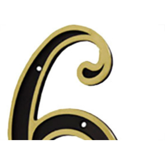 Emave Numero Colonial Preto/Dourado N.6 - Kit C/10 Pc Emave Numero Colonial Preto/Dourado N.6 - Kit C/10 Pc