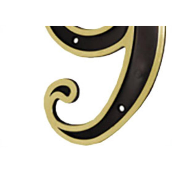 Emave Numero Colonial Preto/Dourado N.9 - Kit C/10 Pc