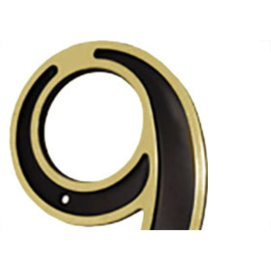 Emave Numero Colonial Preto/Dourado N.9 - Kit C/10 Pc