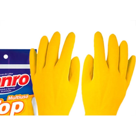 Sanro Luva Forrada Top Amarela P - Kit C/10 Pr Sanro Luva Forrada Top Amarela P - Kit C/10 Pr