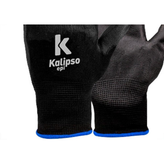 Kalipso Luva Multitato Pu Preta P - Kit C/12 Pr Kalipso Luva Multitato Pu Preta P - Kit C/12 Pr