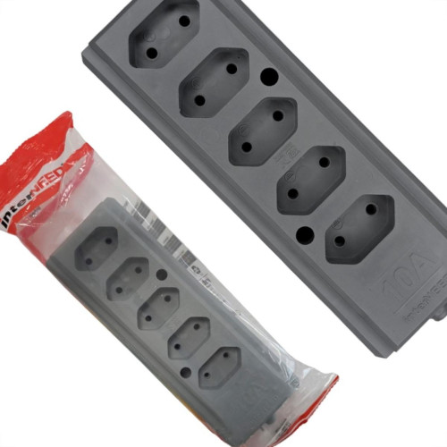 Interneed Tomada Barra 10A 5T.Cinza Interneed Tomada Barra 10A 5T.Cinza