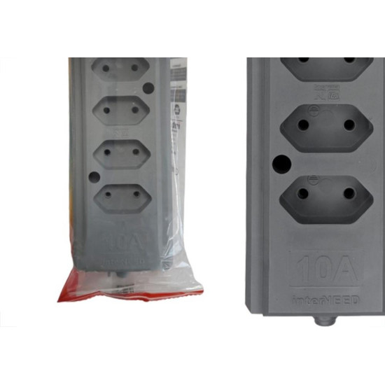 Interneed Tomada Barra 10A 5T.Cinza Interneed Tomada Barra 10A 5T.Cinza