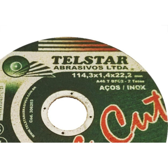 Telstar Disco Tels.Inox/Ferro 41/2X1,4X7/8 - Kit C/5 Pc