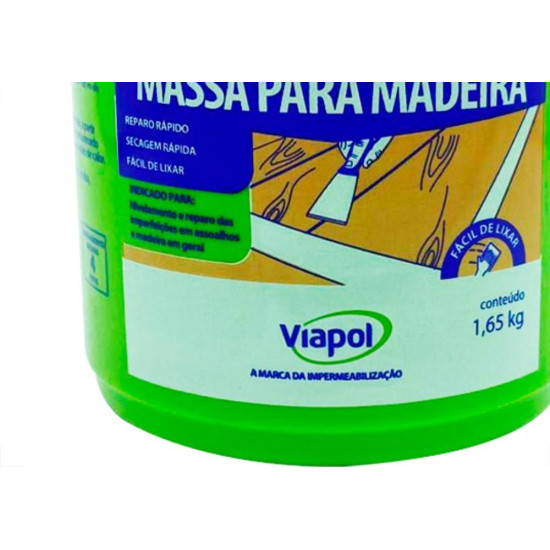 Viapol Massa F12 Madeira 1,65Kg Branca