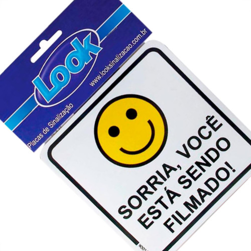 Look Placa Sinalizacao 15X15 Sorria/Filmado
