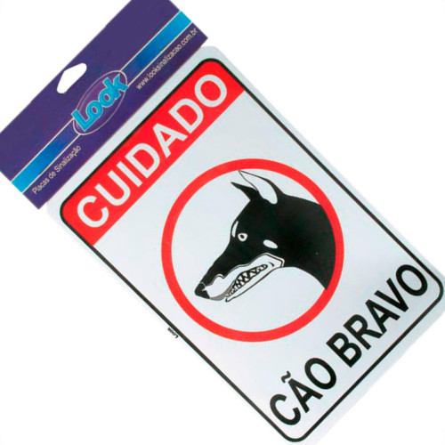 Look Placa Sinalizacao 20X30 Cao Bravo Look Placa Sinalizacao 20X30 Cao Bravo