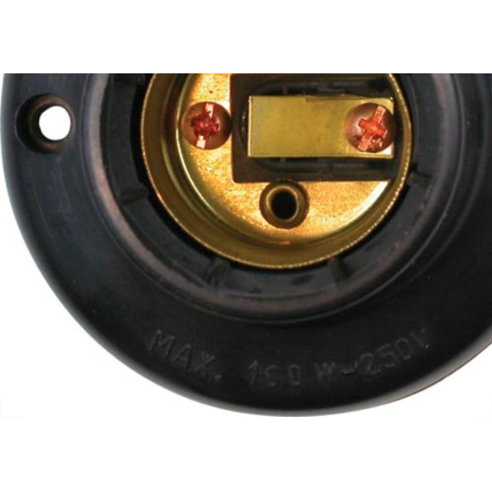 Radial Soquete P/Teto Fixo Preto  - Kit C/10 Pc