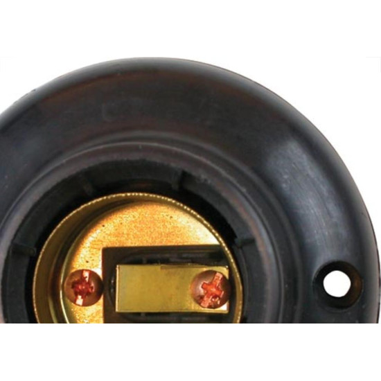 Radial Soquete P/Teto Fixo Preto  - Kit C/10 Pc