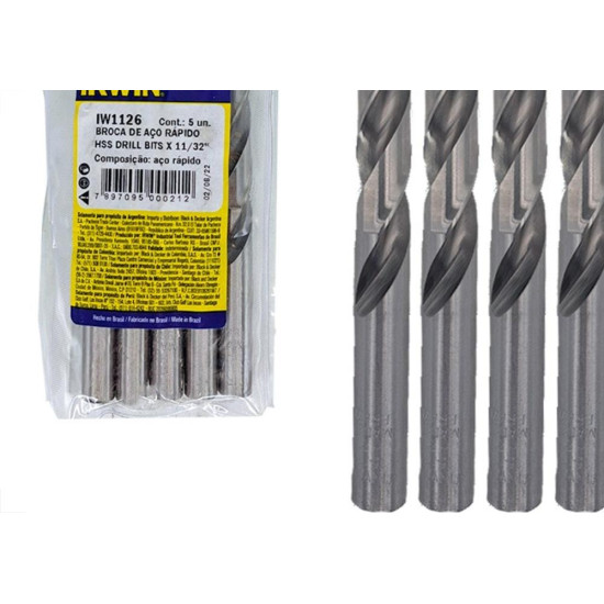 Irwin Broca Aco Rapido R 11/32 - Kit C/5 Pc