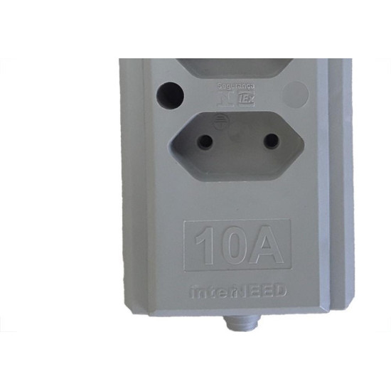 Interneed Tomada Barra 10A 2T.Cinza
