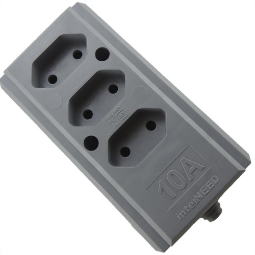 Interneed Tomada Barra 10A 3T.Cinza Interneed Tomada Barra 10A 3T.Cinza