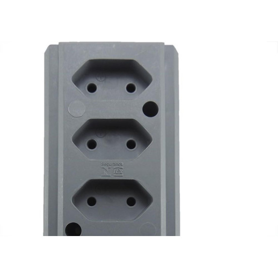 Interneed Tomada Barra 10A 4T.Cinza