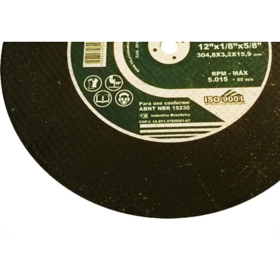 Telstar Disco Corte Ferro D 12X5/8 - Kit C/5 Pc