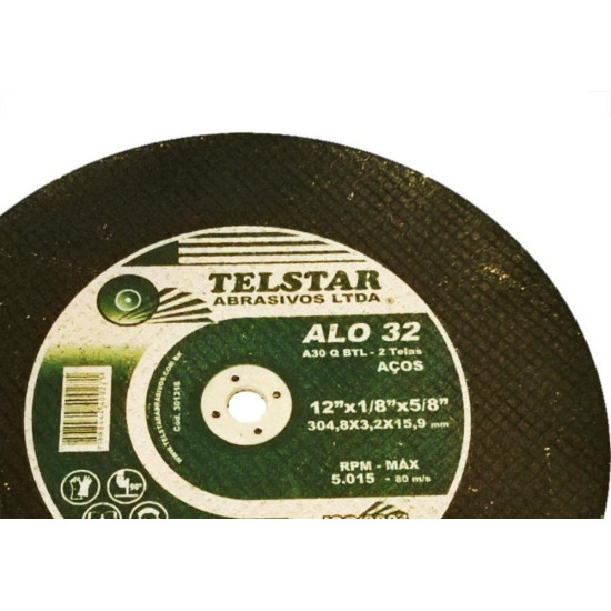 Telstar Disco Corte Ferro D 12X5/8 - Kit C/5 Pc