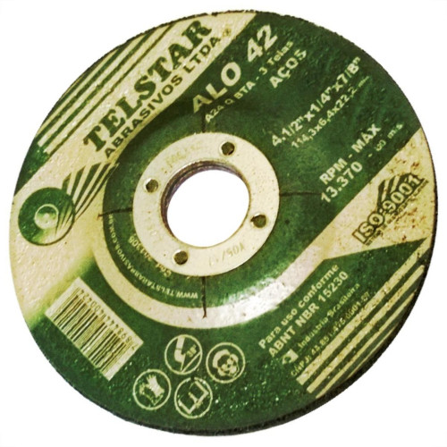 Telstar Disco Tels.Desbaste 4.1/2X7/8- Ao42 - Kit C/5 Pc