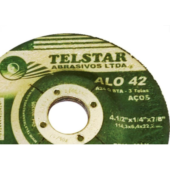 Telstar Disco Tels.Desbaste 4.1/2X7/8- Ao42 - Kit C/5 Pc