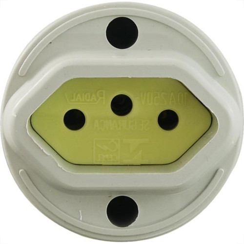 Radial Tomada Ext. Redonda Cinza 10A - Kit C/10 Pc Radial Tomada Ext. Redonda Cinza 10A - Kit C/10 Pc