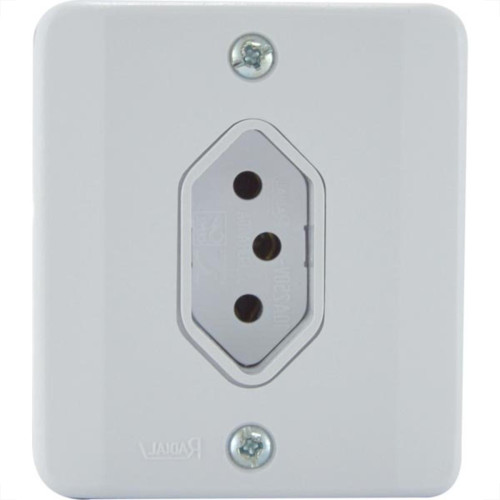 Radial Sist X C/Pl 1 Tomada 10A 113 - Kit C/10 Pc