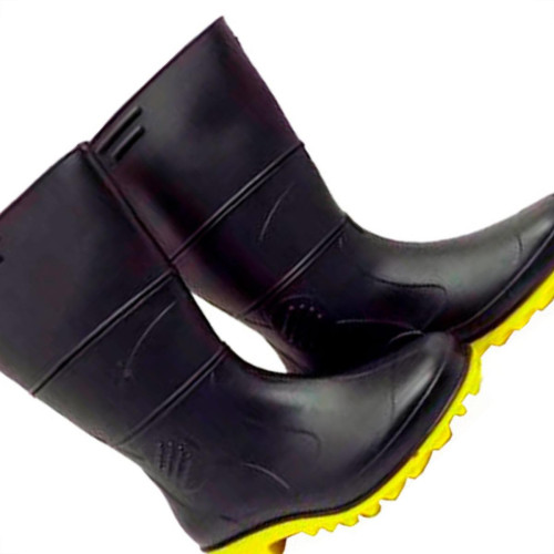Rca Bota Galocha Pvc Preta Solado Amar. 39 Rca Bota Galocha Pvc Preta Solado Amar. 39