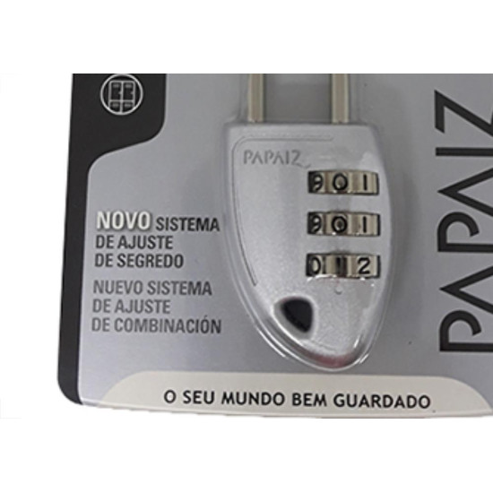 Papaiz Cadeado C/Segredo 23 Prata Papaiz Cadeado C/Segredo 23 Prata