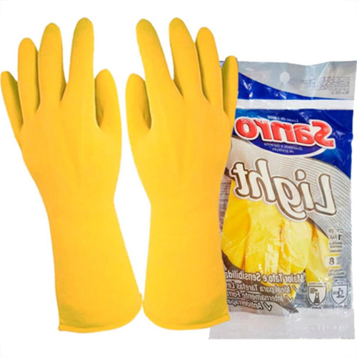 Sanro Luva Light Amarela P - Kit C/10 Pr