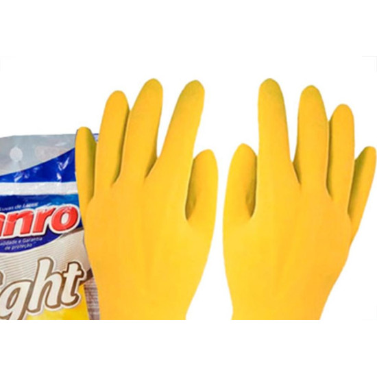 Sanro Luva Light Amarela P - Kit C/10 Pr