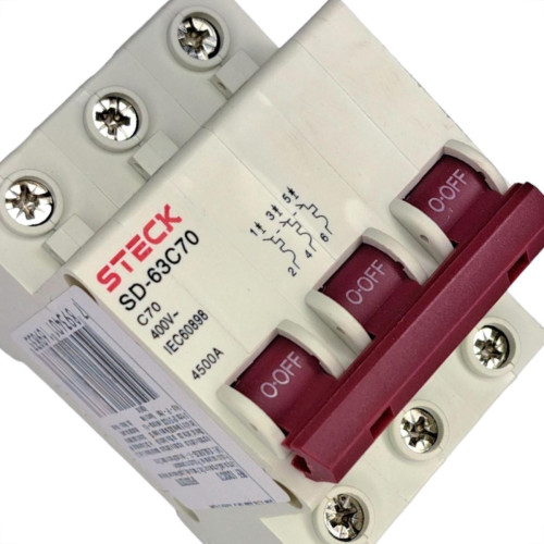 Steck Disjuntor Din.3P 70A C 4,5Ka Steck Disjuntor Din.3P 70A C 4,5Ka