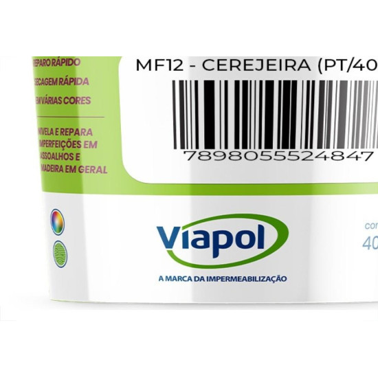 Viapol Massa F12 Madeira 400Gr Cerejeira