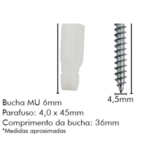 Sforplast Parafuso C/Bucha Tj.Bai.Sfo.Mu06 C/100