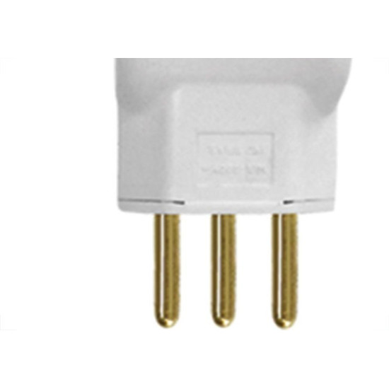 Ilumi Pino Pr.Cabo 2P+T Br 10A 4350 - Kit C/10 Pc