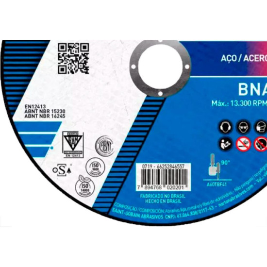 Norton Disco Nort.Inox 4.1/2X1,0X7/8 Bna12 - Kit C/25 Pc Norton Disco Nort.Inox 4.1/2X1,0X7/8 Bna12 - Kit C/25 Pc